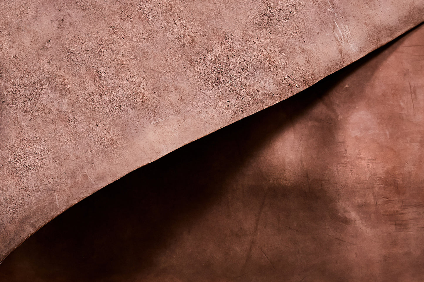 Chocolate Dark brown leather rolled skirting side hide