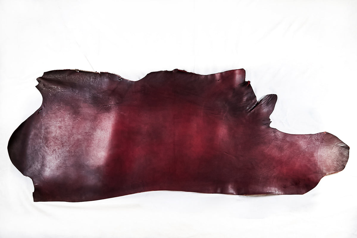 Burgundy Latigo Leather Sides 11-12 oz & 6-7 oz – photo 3