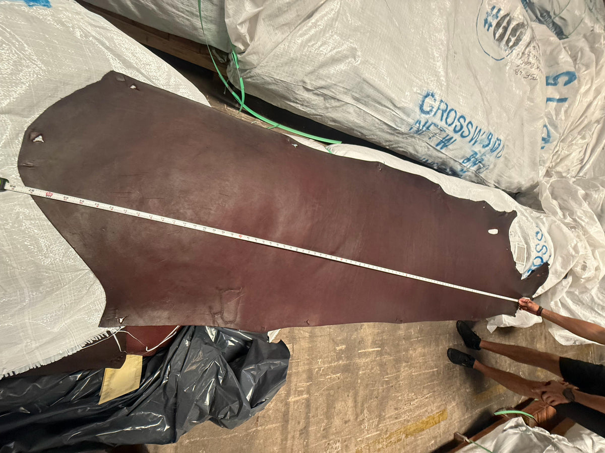 Burgundy Latigo Leather Without bellies