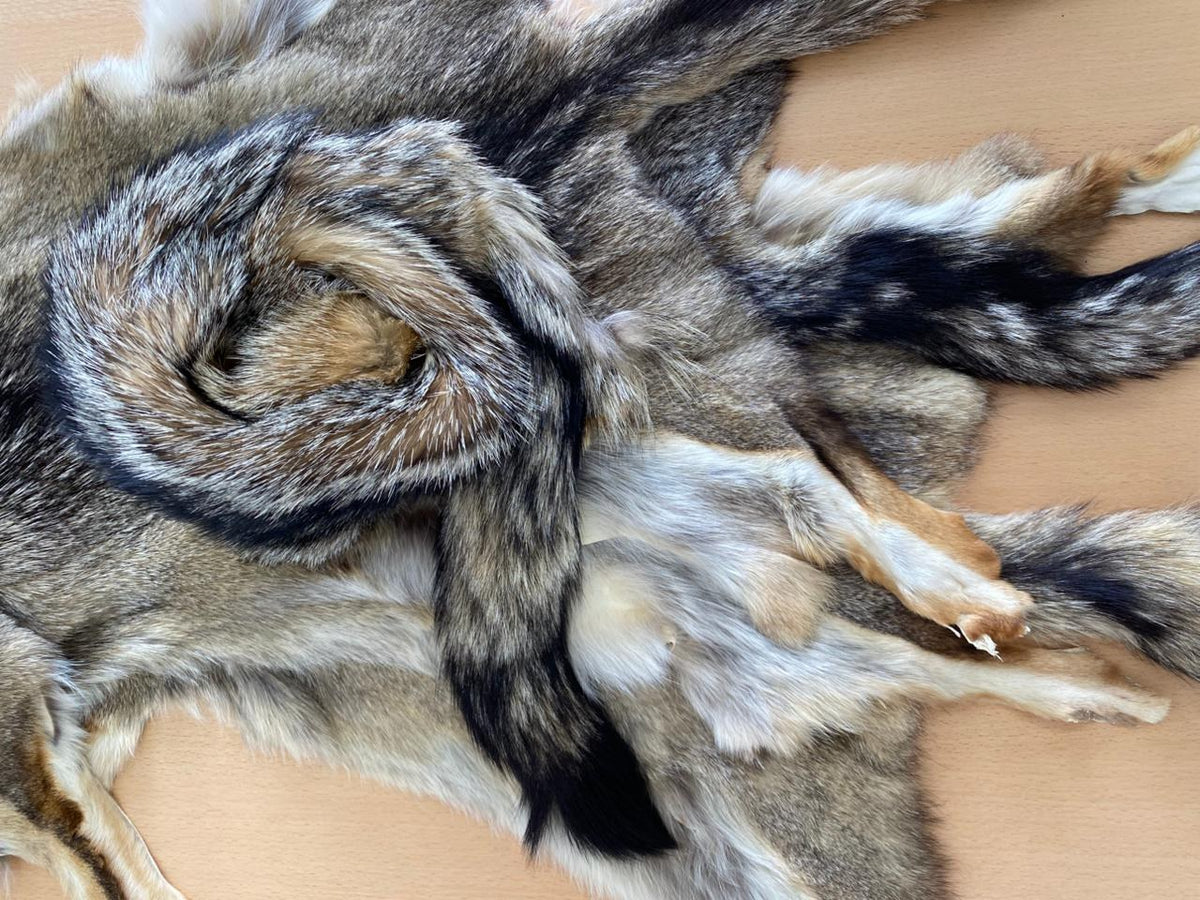 Pile of chrome tanned fox pelts