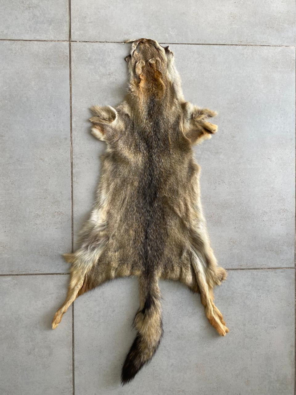 Whole chrome tanned fox pelt, fur side