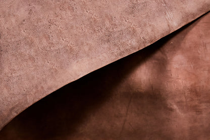 Chocolate Dark brown leather rolled skirting side hide